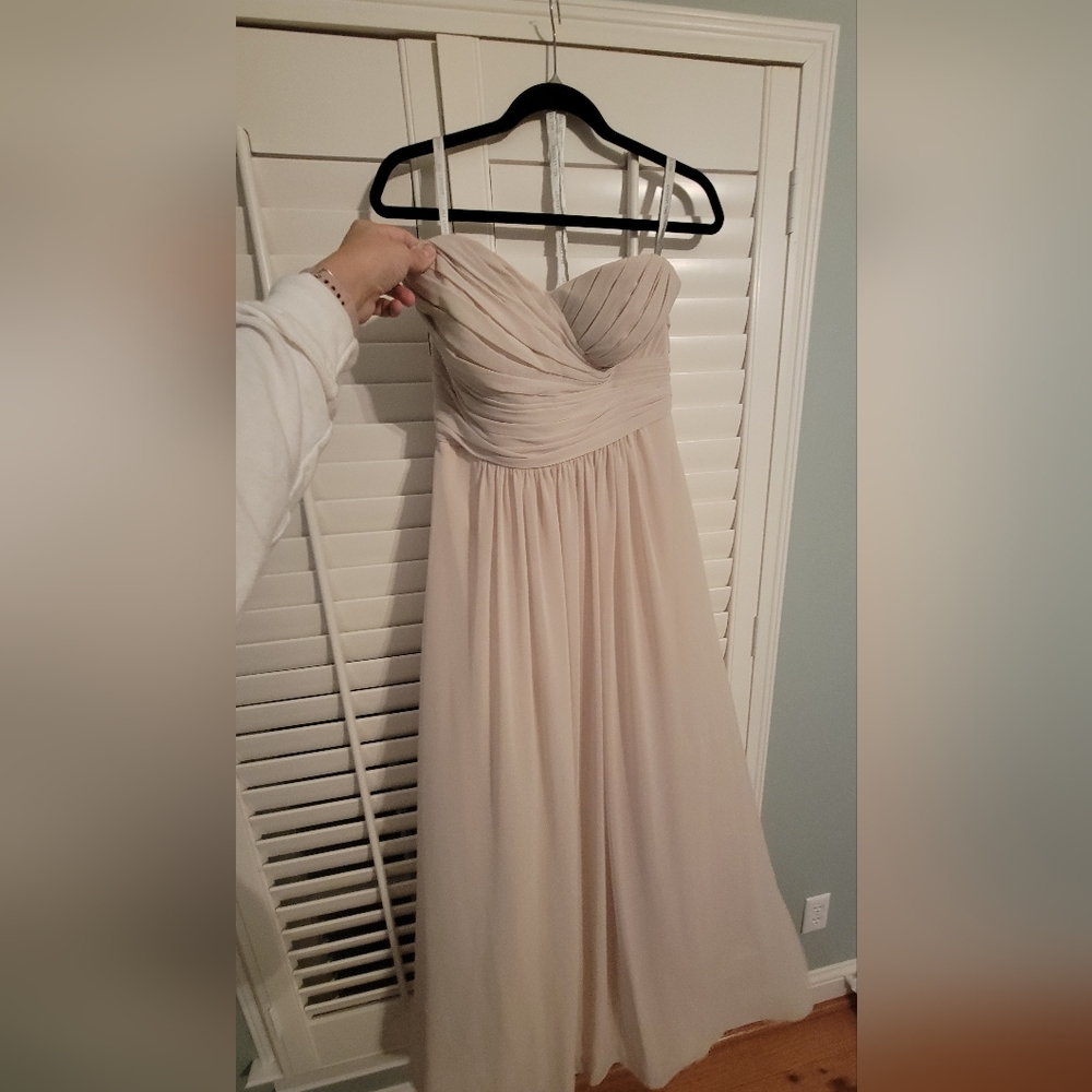 Bill Levkoff cream size 10 bridesmaid dress